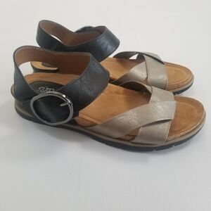 Eurosoft By Sofft Galiana ES0036391 Womens Black Strap Sandals Shoes